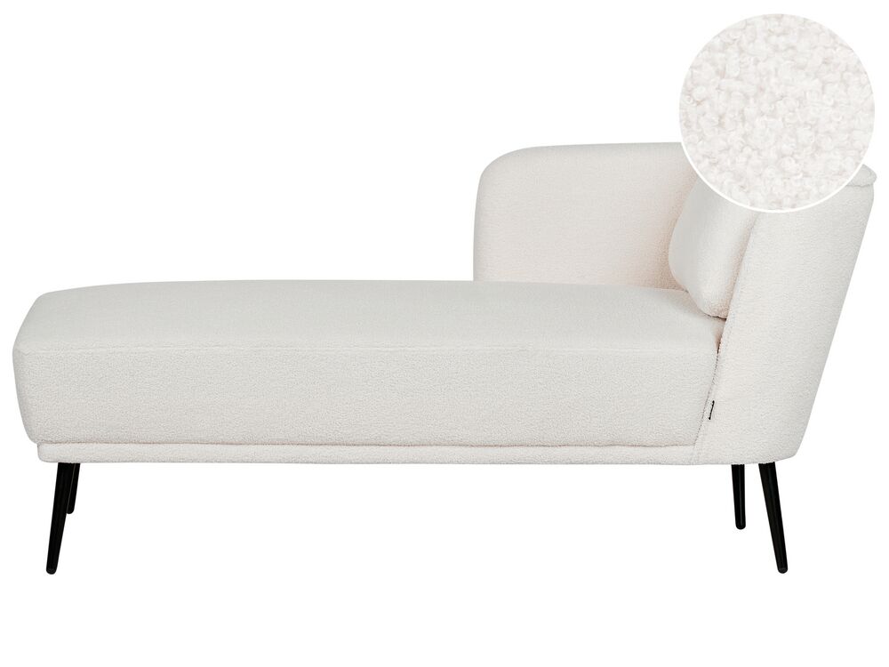 Right Hand Boucle Chaise Lounge Off White ARTHEZE Beliani