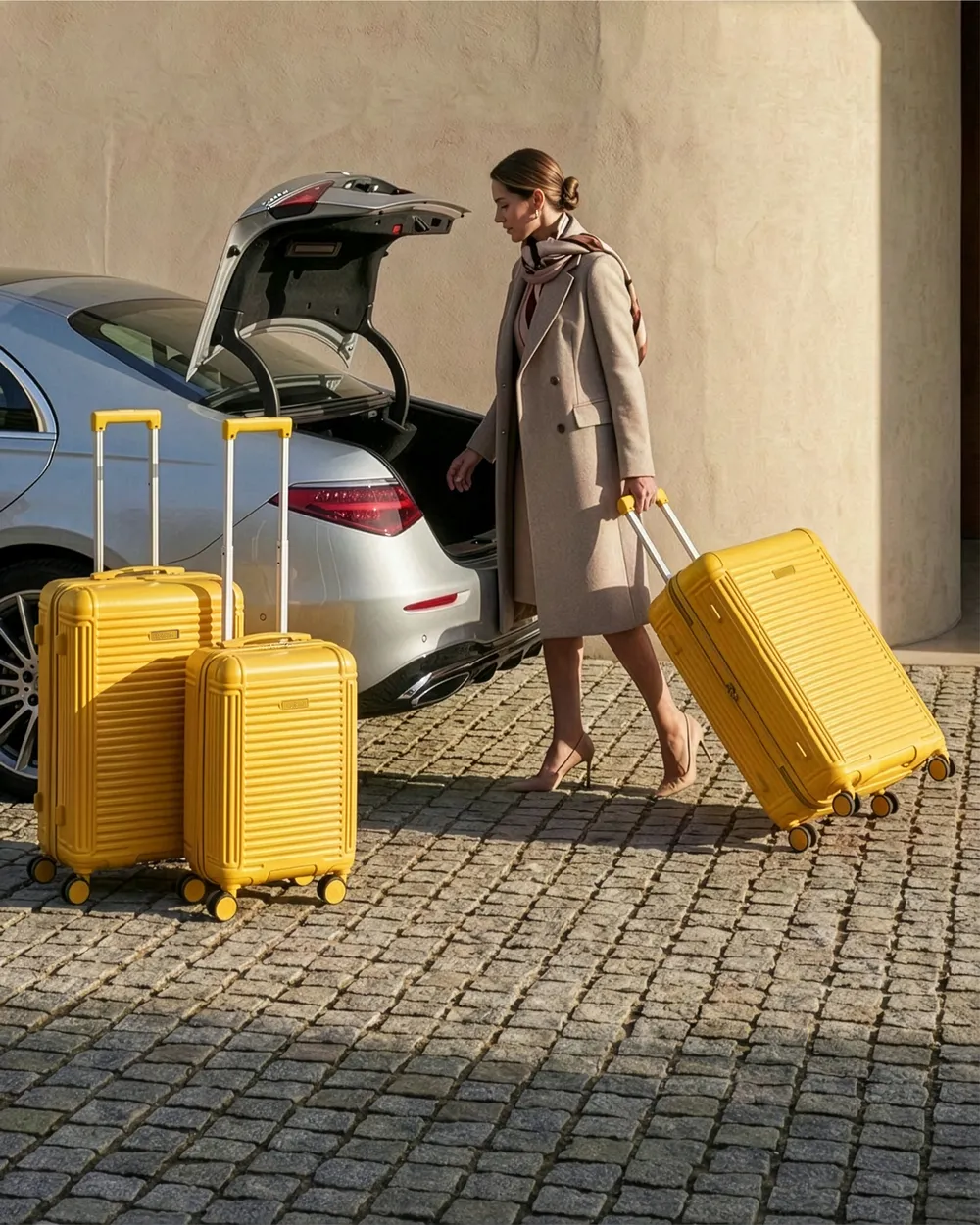 Zestaw 3 walizek MYNTIS Żółty_1055604