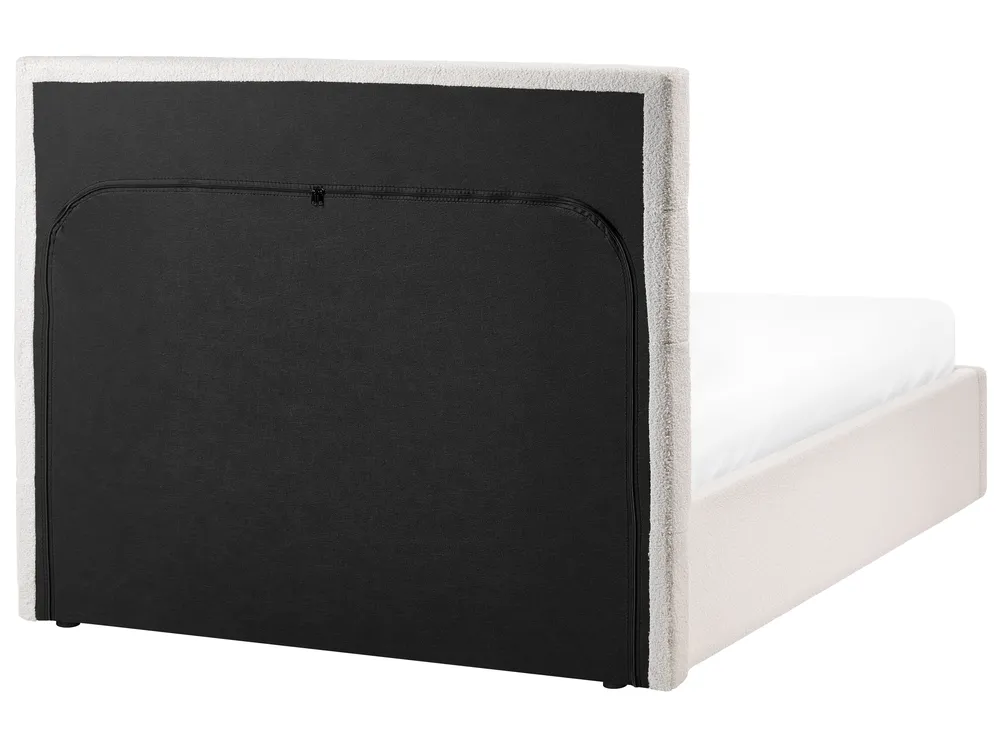 Ottoman Bed LORIENT Boucle Off-White 120 x 200 cm (EU Small Double)_1062973