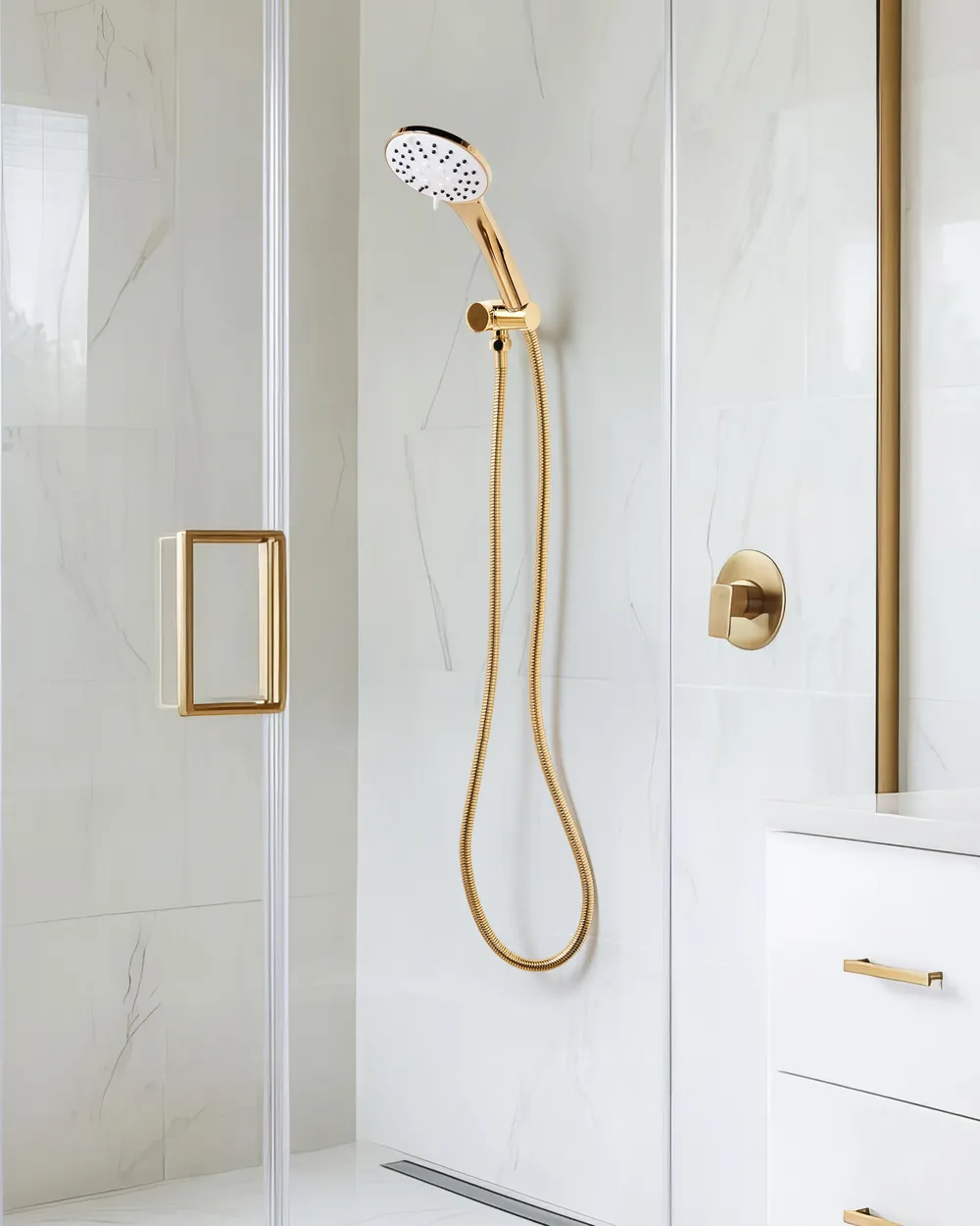 Shower Head and Hose Kit CHURUN 4-function Gold
