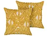 Conjunto de 2 cojines decorativos ALCEA 45 x 45 cm Algodón Amarillo Patrón geométrico