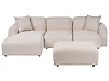 Modular Corner Sofa HEDE with Ottoman Fabric Light Beige Right Hand