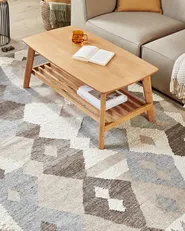 Tappeto ARALEZ Beige 160 x 230 cm Kilim Lana_859737