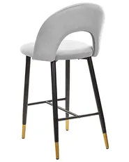 Set of 2 Bar Chairs FALTON Velvet Grey_795858