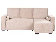 Divano letto angolare 3 posti EDANE con contenitore Tessuto Beige Lato Sinistro_1057107