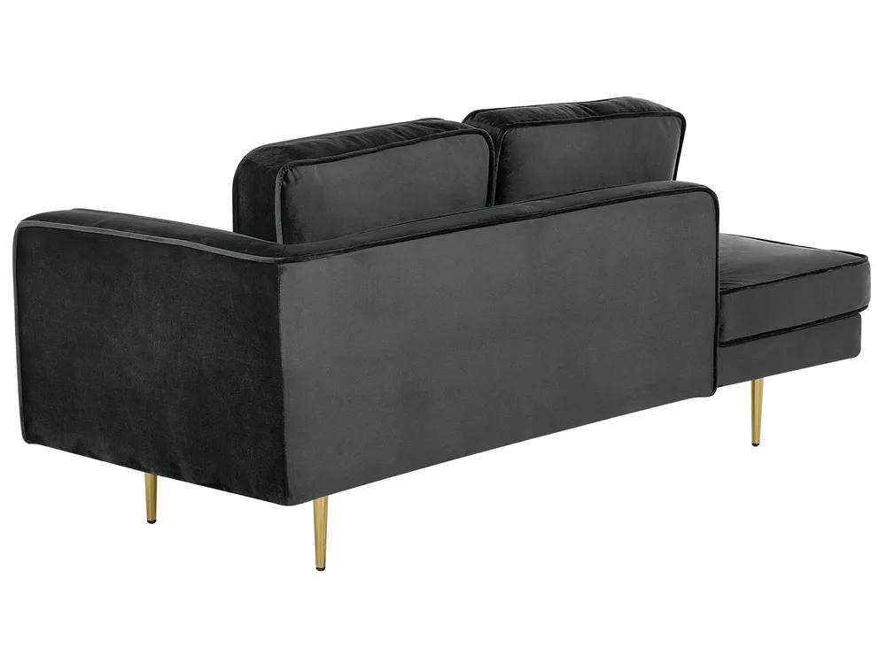 Right-Hand Chaise Longue MIRAMAS Velvet Black_761525