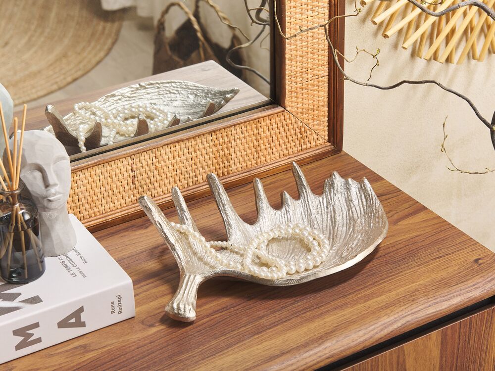 Trinket Dish Moose Antler CARTHAGE Metal Silver