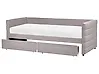 Daybed with Storage MARRAY Velvet Light Grey 90 x 200 cm (EU Single)