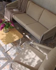Hanging Chair with Stand MONTALCINO Metal Natural_1171048