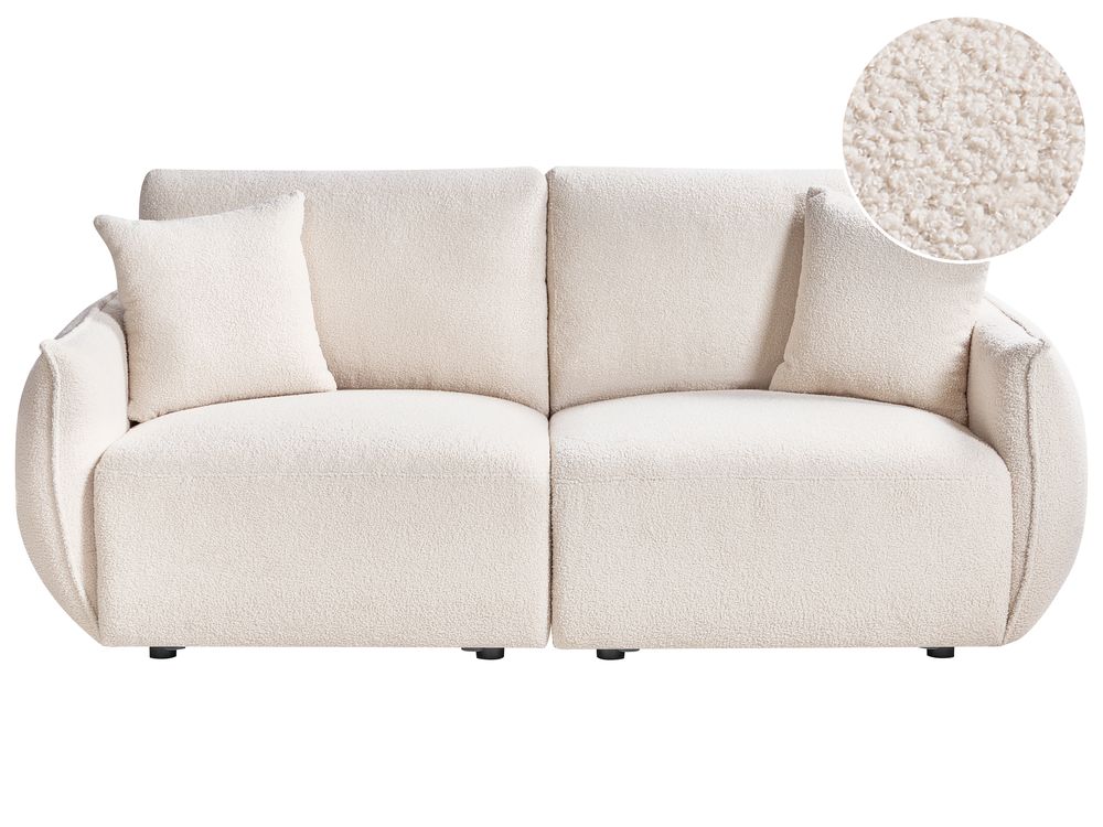 Sofá modular 2 plazas MESNALI Bouclé Blanco crema