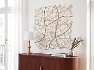 Vægdekoration ACATITA 78 cm Metal Guld_1182687