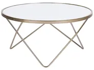 Coffee Table MERIDIAN Tempered Glass White/ Gold_758960