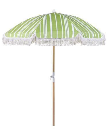 Zahradní slunečník ⌀ 150 cm zelený/ bílý MONDELLO