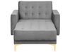 Sofá chaise-longue reclinável em veludo cinzento claro ABERDEEN_741180
