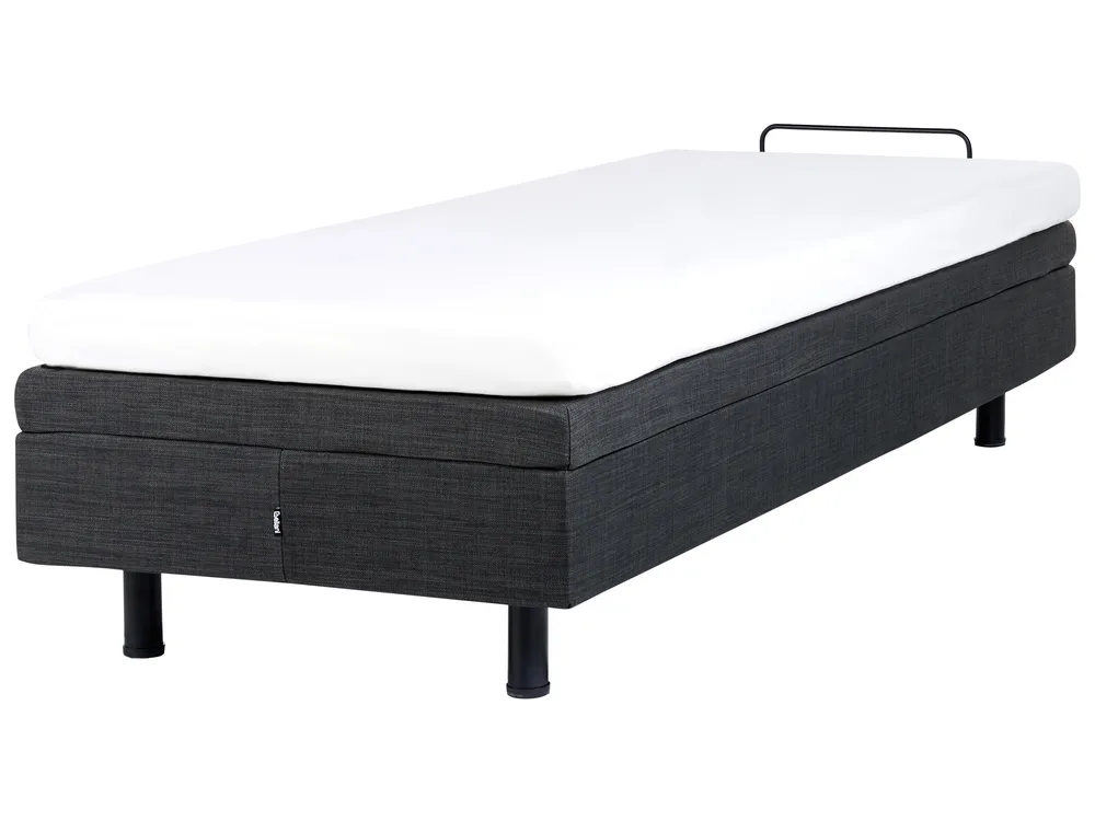 Verstellbares Bett ohne Kopfteil Stoff DUKE 80 x 200 cm Dunkelgrau_951793