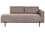 Chaise Longue SAVASSE Faux Linen Light Brown_1004637