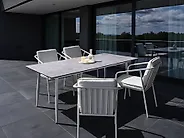 Tavolo da pranzo da giardino TOLENTINO 180 cm 90 cm Effetto pietra Grigio chiaro_1174415