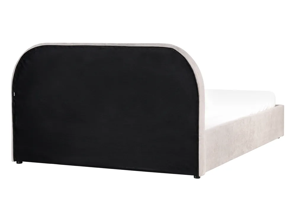 Ottoman Bed QUILLIEN Chenille Taupe 140 x 200 cm (EU Double)_989548