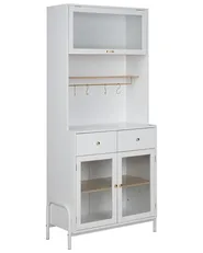 Glass Display Cabinet PARLIN 82 cm White_913669