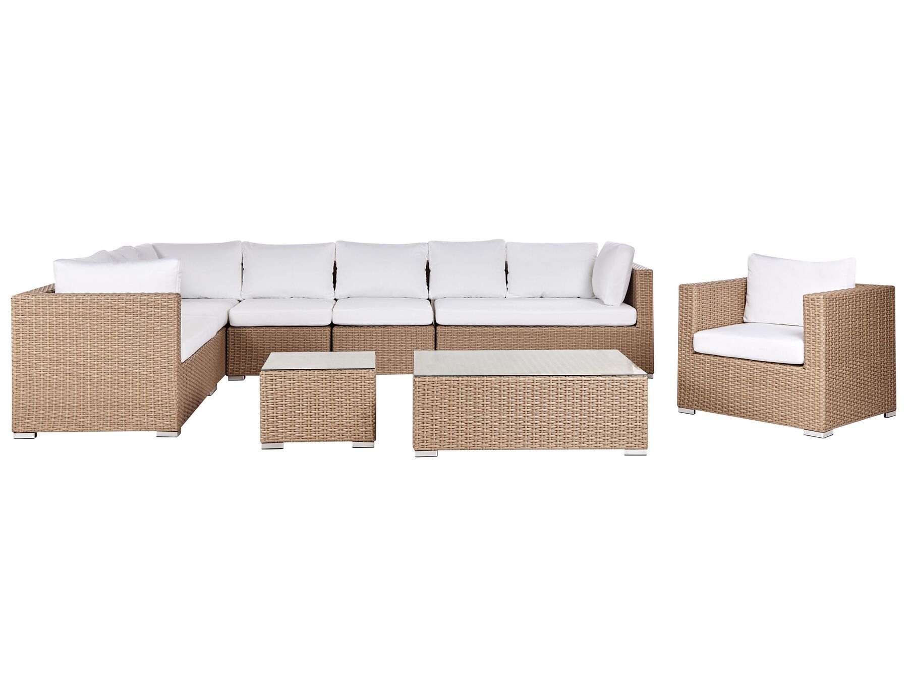8 Seater PE Rattan Modular Garden Lounge Set Sand Beige XXL_905099