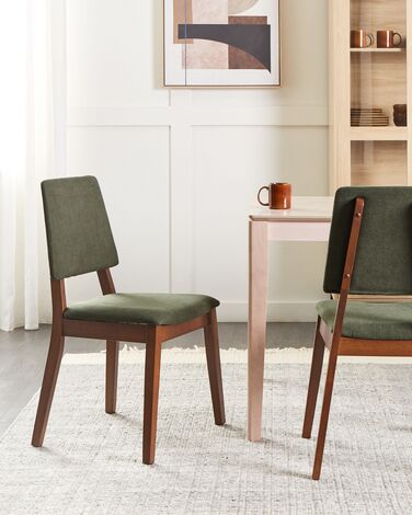  Set of 2 Wooden Dining Chairs Dark Green MERRILL 