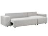 Canapé-lit d'angle à gauche avec rangement en tissu gris clair LUSPA_900983
