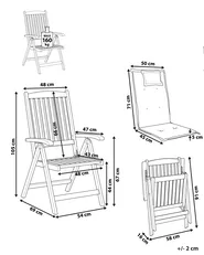Set of 2 Garden Chairs with Cushions JAVA Acacia Wood Blue_788400