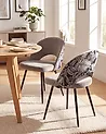Set of 2 Dining Chairs VIVIAN Velvet Grey