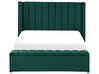 Zamatová vodná posteľ s úložným priestorom 140 x 200 cm zelená NOYERS_915256