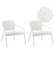 Set of 2 Armchairs LOA Fabric Off-White_1012527