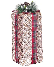 Set of 3 Christmas Decorations LED KAUSALA 65/55/45 cm Christmas Gifts Brown_1179613