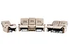 Manual Recliner Living Room Set 6 Seater BERGEN Fabric Beige
