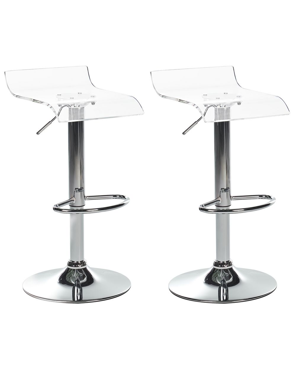 Set of 2 Bar Chairs NEUM Swivel Transparent