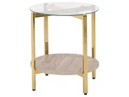 Side Table LOVELL Tempered Glass Gold_937293