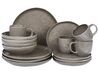 Set of 16 Stoneware Dinnerware Grey COSTMARY_863145