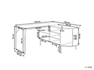 Sarok íróasztal SOLARI 140 cm 140 cm Sötétbarna_1191566