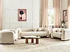 Living Room Set 5 Seater LEIREN Velvet Off-White