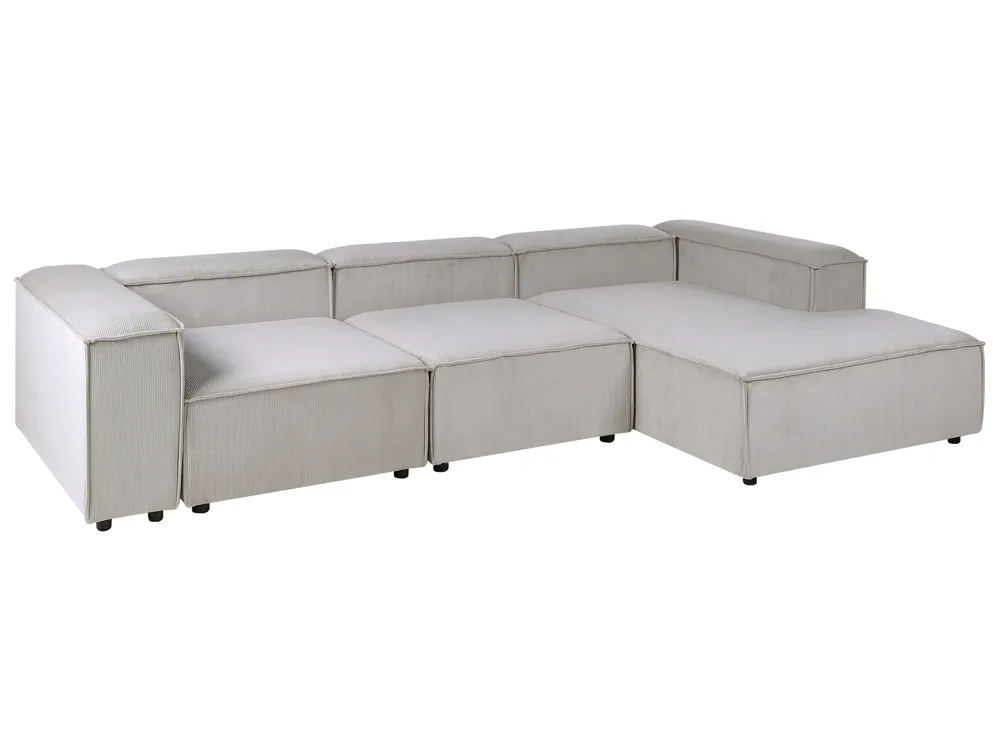 Modular Corner Sofa 4 Seater ARDAL Corduroy Taupe Left Hand_1011096