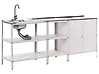 Conjunto de 3 muebles de cocina exterior con fregadero VILAMA Blanco Metal