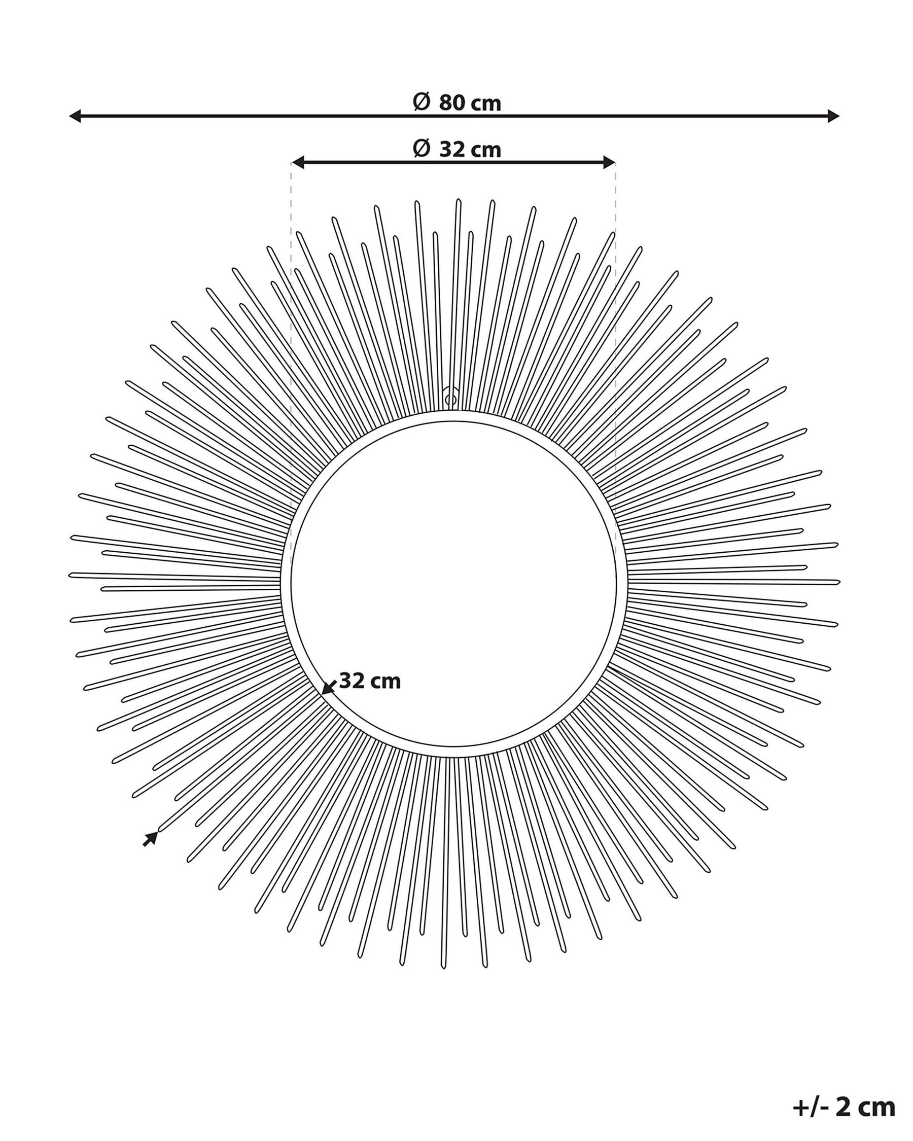 Lustro ścienne CILLY 80 cm 80 cm Metal Srebrny_777325