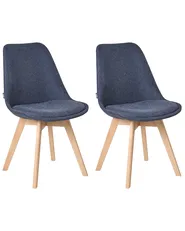 Set of 2 Dining Chairs DAKOTA II Dark Blue_1006825