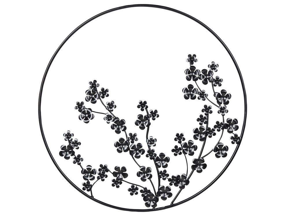 Wall Decor Flower STRONTIUM Metal 70 cm Black