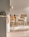 Set of 2 Dining Chairs AVA Wood Light Brown/ Taupe