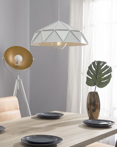 Metal Pendant Lamp White SENIA