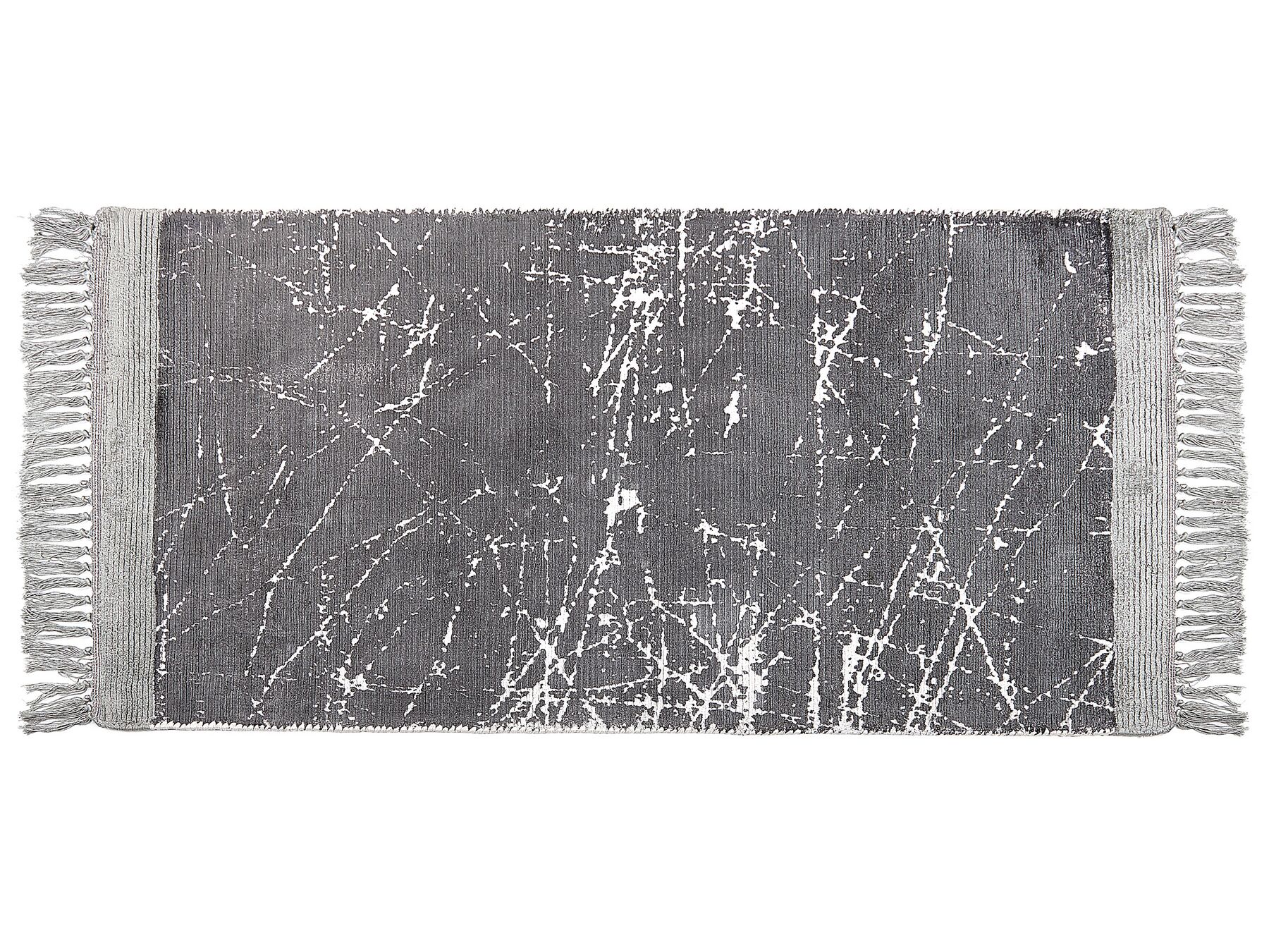 Teppich Viskose grau 80 x 150 cm cm abstraktes Muster Kurzflor HANLI_836964