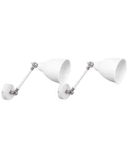 Set di 2 lampade da parete MISSISSIPPI Regolabile Metallo Bianco_770806