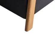 Set da salotto 3 posti EDLAND con Pouf Tessuto Nero_1041030