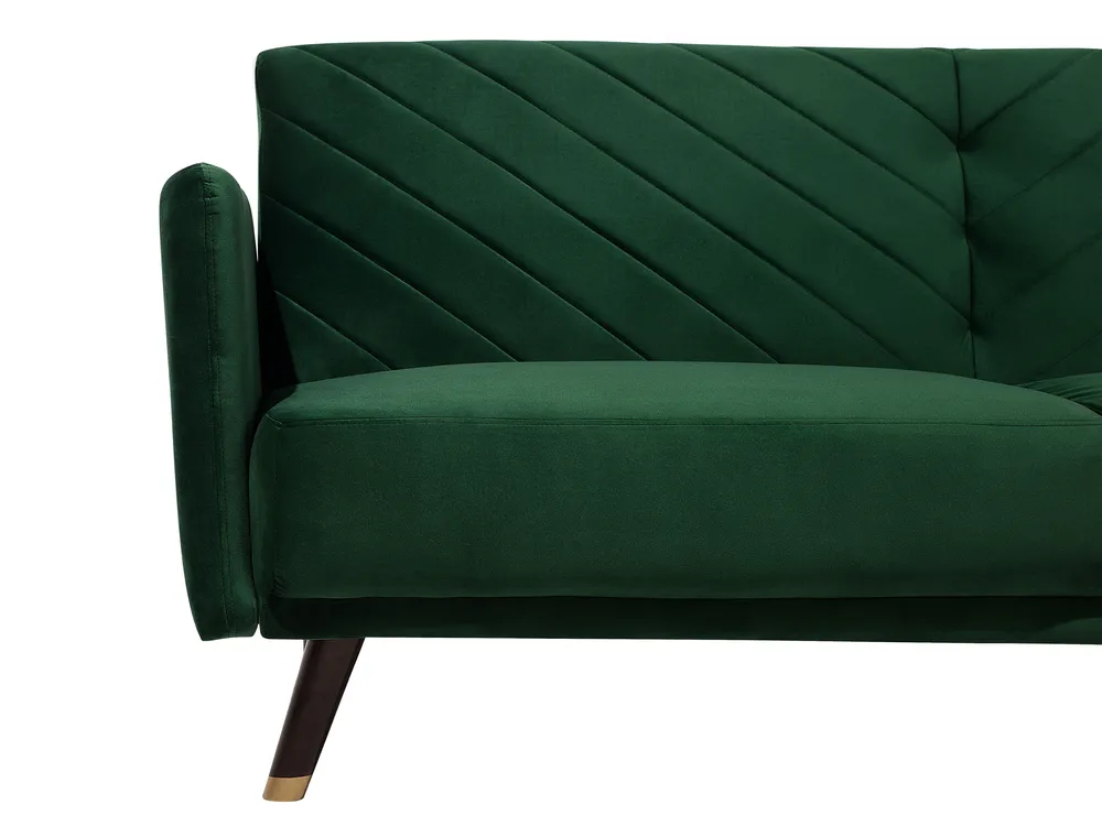 Sofa Bed 3 Seater SENJA Velvet Emerald Green_707284
