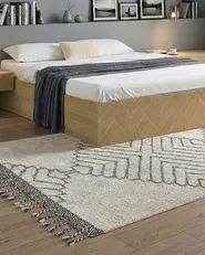 Tappeto ERAY Beige chiaro 140 x 200 cm Cotone_843972