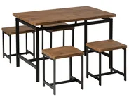 Dining Set ARLINGTON Dark Brown 4 Seater_690167